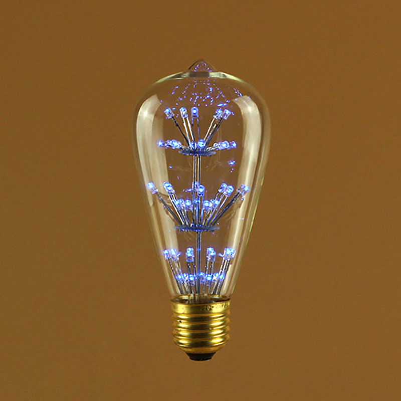 ST64 Vintage Blue Light LED Fireworks Bulb