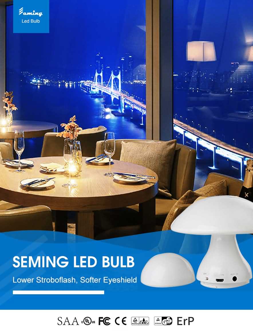 MP3 Player Mushroom LED Lamp