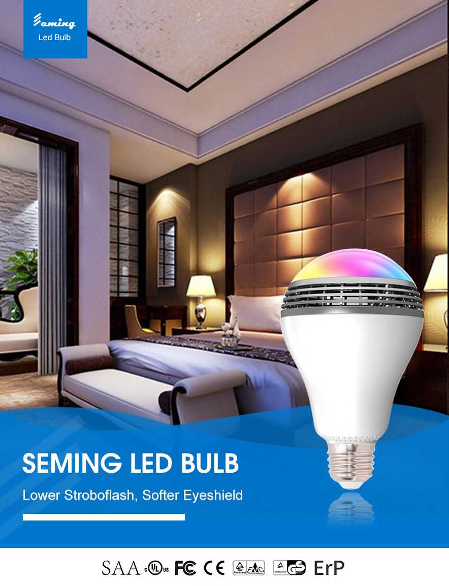 Bluetooth music speaker Led color bulb