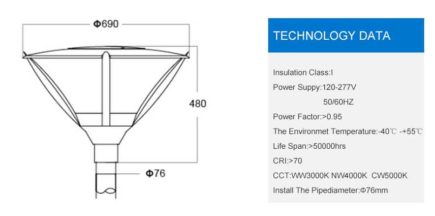 6101 Led garden light specification