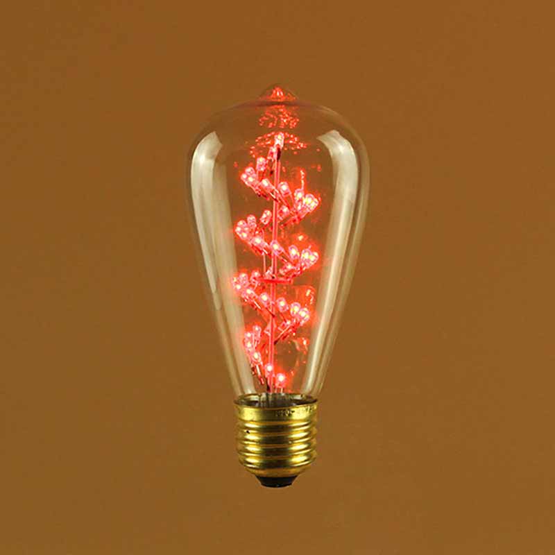 ST64 Red Color Spiral LED Fireworks Bulb