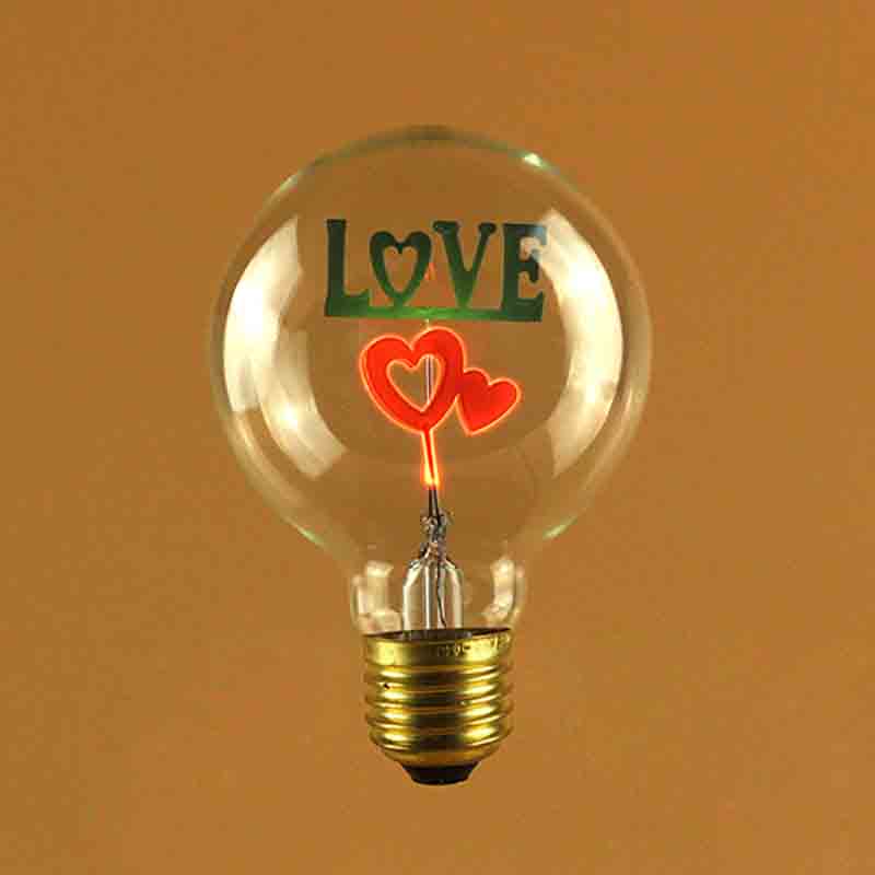 G80 Love Pattern Edison Vintage Bulb