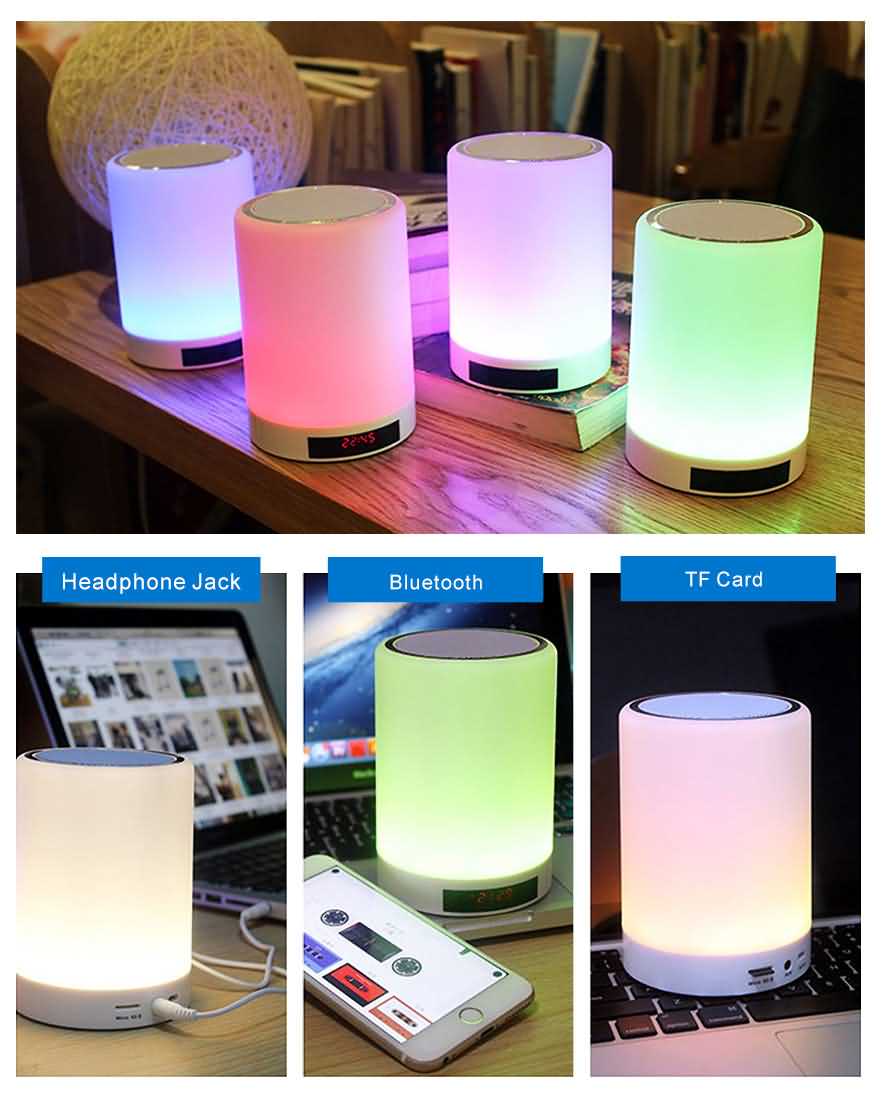 Led speaker bedside lamp