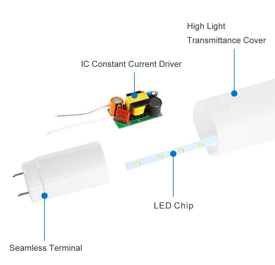 T8 LED tube light components